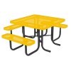 Square Thermoplastic Metal Picnic Table - 3 Seats - Ultra Leisure Style