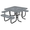 Square Thermoplastic Metal Picnic Table - 3 Seats - Ultra Leisure Style
