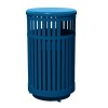 32-Gallon Trash Receptacle Steel Vertical Slats Polyethylene Finish