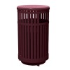 32-Gallon Trash Receptacle Steel Vertical Slats Polyethylene Finish