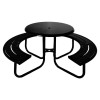Acadia 36" Round Powder Coated Steel Portable Picnic Table