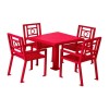 Biscayne 36" Powder Coated Steel Patio Table with 4 Chairs Set