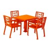 Biscayne 36" Powder Coated Steel Patio Table with 4 Chairs Set
