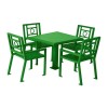 Biscayne 36" Powder Coated Steel Patio Table with 4 Chairs Set
