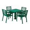 Biscayne 36" Powder Coated Steel Patio Table with 4 Chairs Set