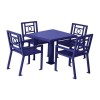 Biscayne 36" Powder Coated Steel Patio Table with 4 Chairs Set