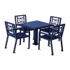 Biscayne 36" Powder Coated Steel Patio Table with 4 Chairs Set