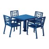 Biscayne 36" Powder Coated Steel Patio Table with 4 Chairs Set
