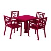 Biscayne 36" Powder Coated Steel Patio Table with 4 Chairs Set