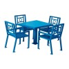 Biscayne 36" Powder Coated Steel Patio Table with 4 Chairs Set
