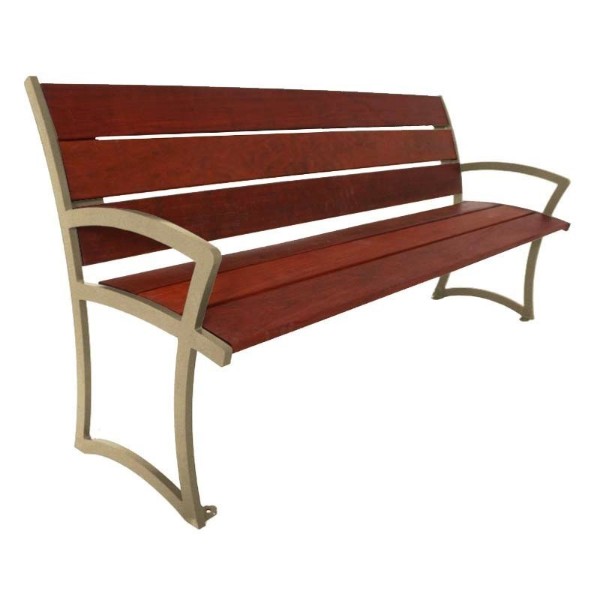 Bryce IPE Bench with Back and Steel Frame