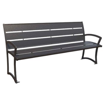 Bryce Powder Coated Steel Bench with Back