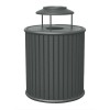 Zion 32 Gallon Powder Coated Steel Trash Receptacle with Lid