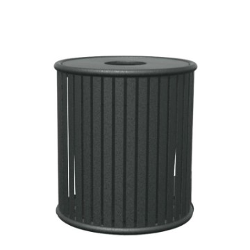 Zion 32 Gallon Powder Coated Steel Trash Receptacle with Lid