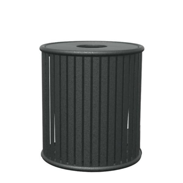 Zion 32 Gallon Powder Coated Steel Trash Receptacle with Lid
