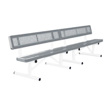 10 Ft. Bench With Back - Thermoplastic Coated Steel - Regal Style - Portable
