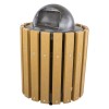 32 Gallon Recycled Plastic Trash Receptacle With Dome Top - InGround Mount