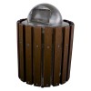 32 Gallon Recycled Plastic Trash Receptacle With Dome Top - InGround Mount