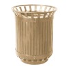 Trash Receptacle 45 Gallon With Flat Top Powder Coated Iron And Steel - Portable
