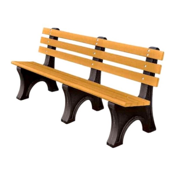 8 Ft. Recycled Plastic Bench With Back - 2x4 In. Slats - Portable