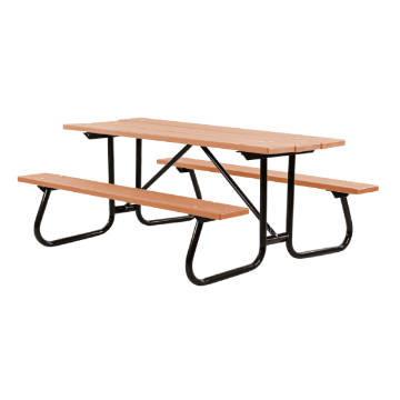 8 Ft Recycled Plastic Picnic Table - Welded Steel Frame - Portable