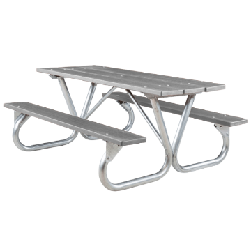 6 Ft Recycled Plastic Picnic Table - Bolted 2 3/8" Frame - Portable