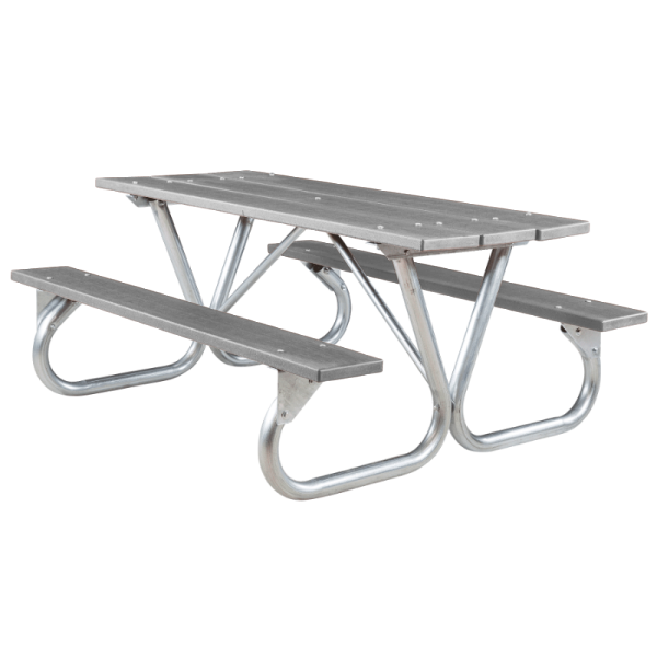 6 Ft Recycled Plastic Picnic Table - Bolted 2 3/8" Frame - Portable