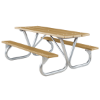 6 Ft Recycled Plastic Picnic Table - Bolted 2 3/8" Frame - Portable