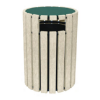 Picture of Dogipot 33 Gallon Round Trash Can with Bone Etching - Recycled Plastic - Portable 
