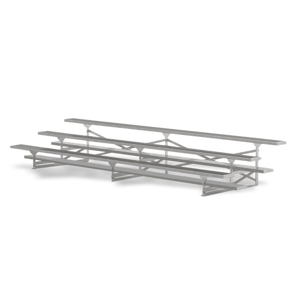 	15 ft. Tip and Roll 3 Row Bleachers - Plastisol Seats with Aluminum Frame