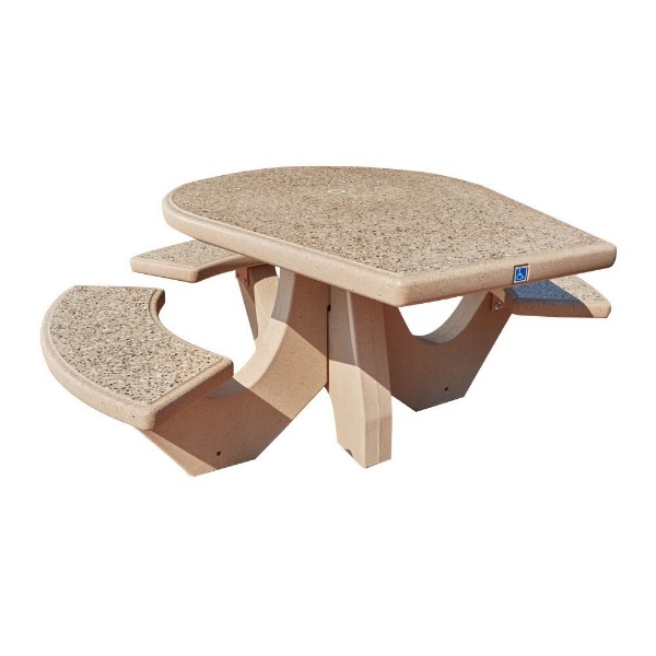 DA Round Concrete Picnic Table - Bolted Frame - Portable