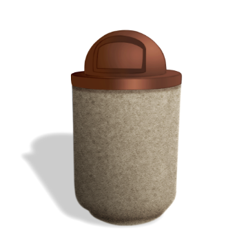 30 Gallon Trash Can - Plastic Dome Top And Liner	