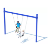 Single Steel Post Belt Swing Set