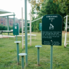 Stretching Post Outdoor Fitness Equipment