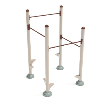 Inclined Quadruple Station Chin Up Bars Park Fitness Equipment