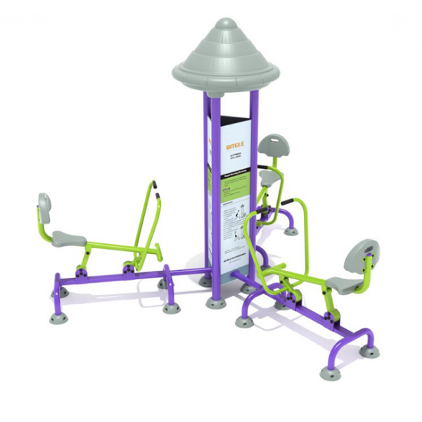 Royal Triple Station Rower Outdoor Fitness Equipment
