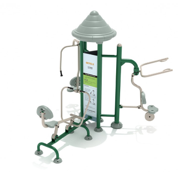 Royal Triple Upper Body Combo Station Outdoor Workout Equipment - Front