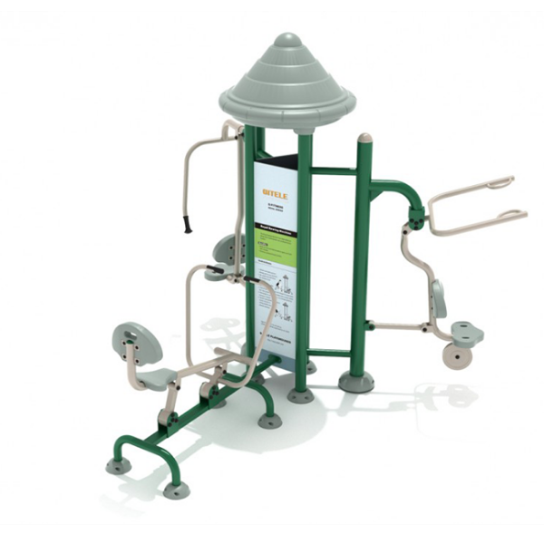 Royal Triple Upper Body Combo Station Outdoor Workout Equipment - Front