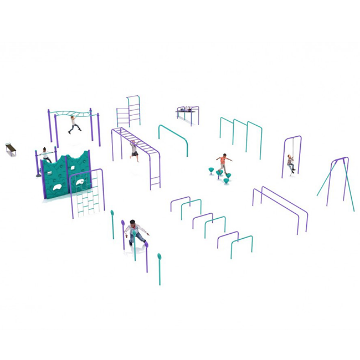 16 Piece Premier Kids Gym Course Outdoor Exercise Stations