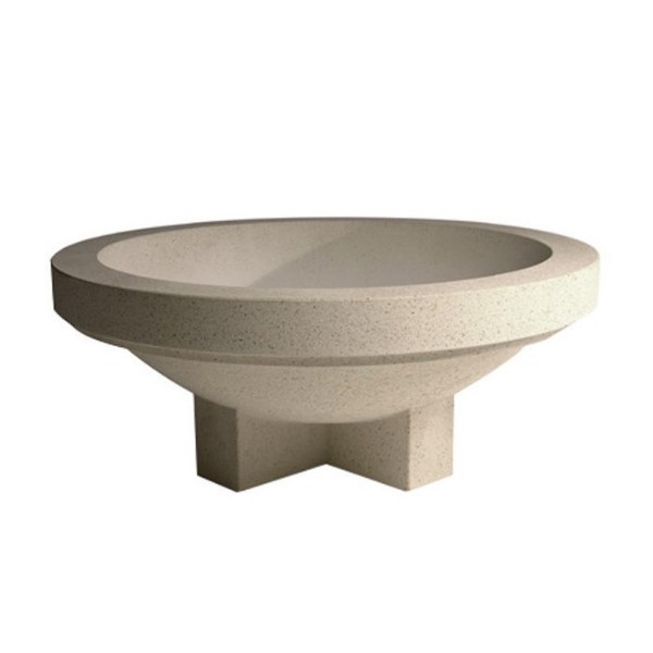 Concrete Dish Pedestal Planter
