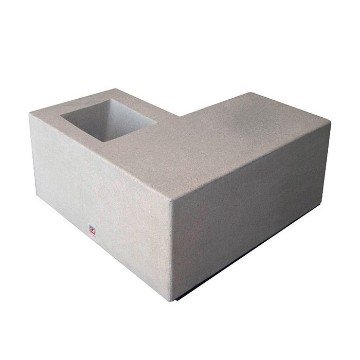 Corner Concrete Planter Bench Combo