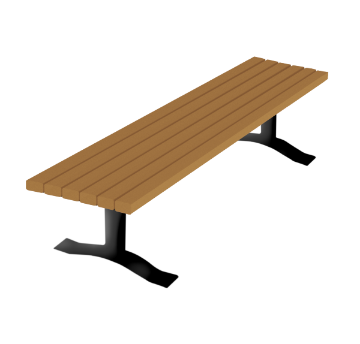Recycled Plastic Bench Without Back