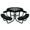  Checkerboard Round Thermoplastic Steel Picnic Table