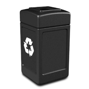 42-Gallon Polyethylene Recycling Container Polytec Series with Top-Opening Lid - 18 lbs.	