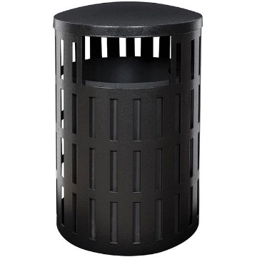 Rolled Steel Trash Receptacle