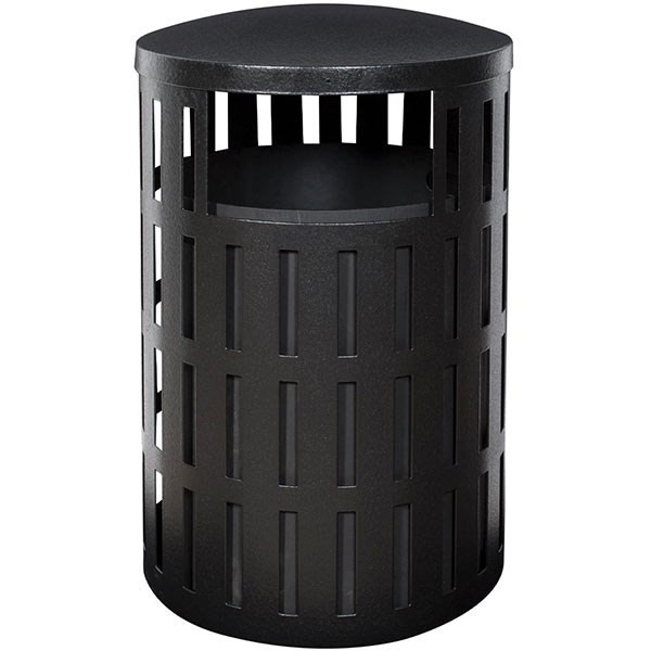 Rolled Steel Trash Receptacle