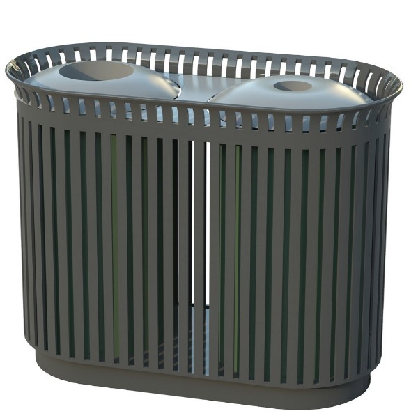 Two Chambers Trash Receptacle