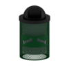 TR32-BNS - 32 Gallon Regal Bones Design Trash Receptacle For Dog Parks With Plastic Dome Top And Liner Included