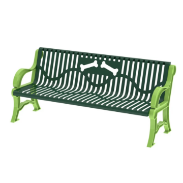 B6WBCLASSIC-BNS - 6 Ft. Classic Bones Design Dog Park Bench With Cast Aluminum Frame