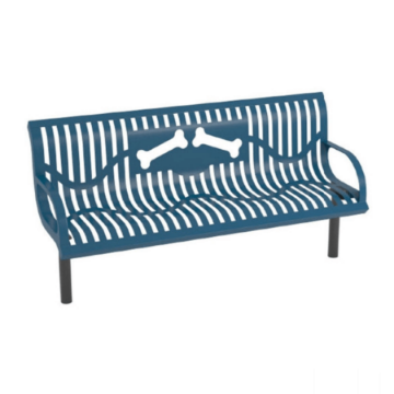 B6WBCLASSWINGLP-BNS - 6 Ft. Classic Wingline Bones Design Dog Park Bench - Inground